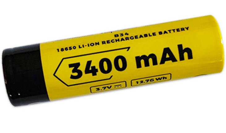 Акумулятор 18650 VapCell B34 3400 mAh Li-Ion INR, 3.7В (4.2B), 10А. Без захисту плюс виступає (Button Top)., фото 1