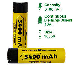 Акумулятор 18650 VapCell B34 3400 mAh Li-Ion INR, 3.7В (4.2B), 10А. Без захисту плюс виступає (Button Top)., фото 4