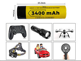 Акумулятор 18650 VapCell B34 3400 mAh Li-Ion INR, 3.7В (4.2B), 10А. Без захисту плюс виступає (Button Top)., фото 6