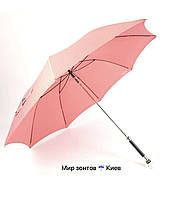 Pasotti женский зонт трость нежно розового цвета и уникальной ручкой