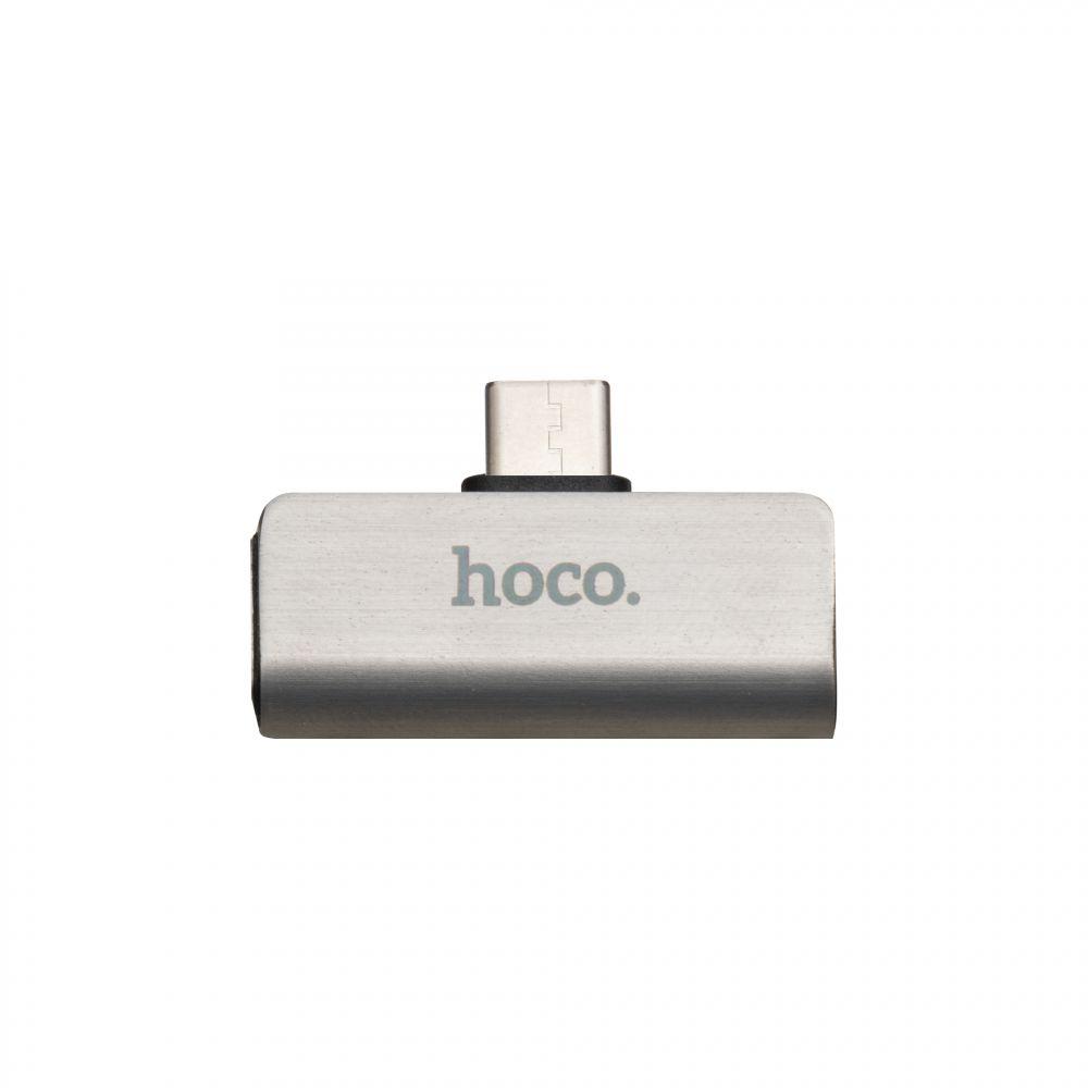 Перехідник Hoco LS26 Type-C 2in1 Audio Converter Колір Сталевий 6931474705884