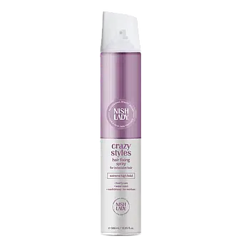 Спрей-лак для укладання волосся NishLady Hair Fixing Spray Crazy Styles 386мл