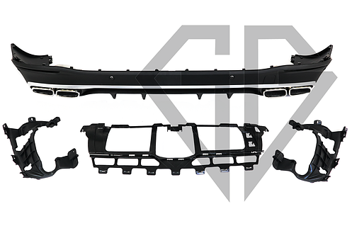 Дифузор заднього бампера Mercedes GLE-Class W167 (2019-2022) стиль GLE63 AMG