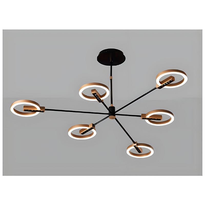 Мінімалістична світлодіодна Led-люстра до 15 м² SL-6007/3+3 GD