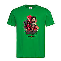 Зеленая мужская/унисекс футболка С принтом Бумажный дом (13-16-1-зелений)