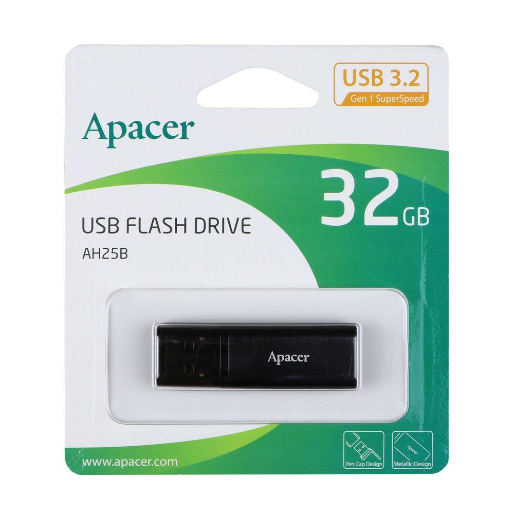 USB флеш-накопичувач 3.2 Apacer AH25B 32Gb Колір Чорний 4712389917096