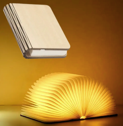 Настільний світлодіодний нічник у вигляді книги Folding Book Lamp арт.29954, світле дерево, фото 1
