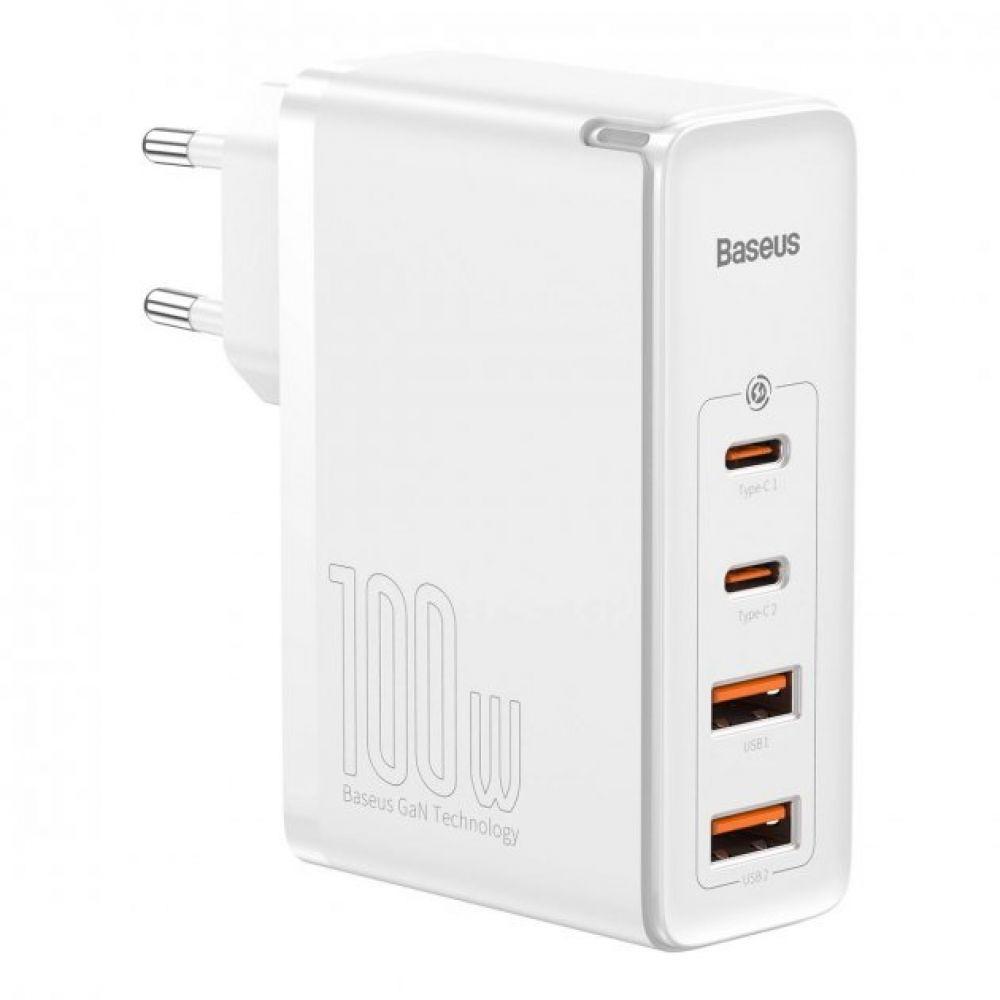 Мережевий Зарядний Пристрій Baseus GaN2 Pro Quick Charger 2C+2U 100W CCGAN2P-L Колір Бiлий 6953156204690