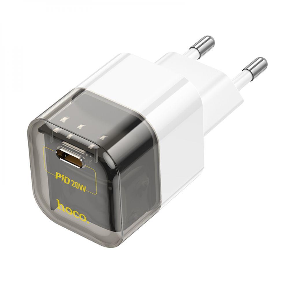 Мережевий Зарядний Пристрій Hoco C125A Transparent PD20W/QC Колір Прозорий чорний 6931474798336