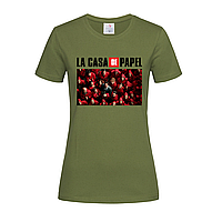 Армейская женская футболка La Casa De Papel (13-16-2-армійський)