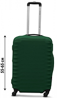 Чехол для чемодана однотонный зеленый чехол средний М тканевый кавер на средний чемодан материал дайвинг