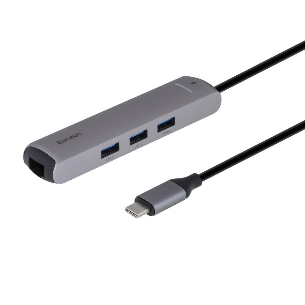 Хаб Baseus PD to 3USB / HDMI 4K / LAN CAHUB-J Колір Ciрий, 0G 6953156287365