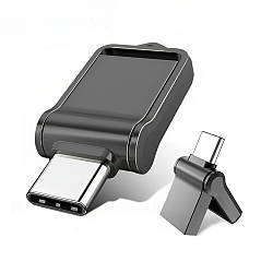 Двостороння флешка USB + Type-C, 64GB / Флеш-накопичувач / Металева флешка / Металева флешка