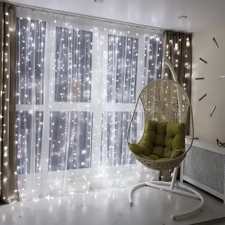 Гірлянда водоспад 320 LED (RD7154) 3х2м із заглушкою (10х32) Білий (холодний, фото 1