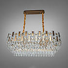 Сучасна кришталева люстра на 8 ламп Е14 колір каркасу золотий D-3129/800x300SGD, фото 3