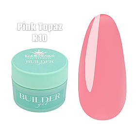 Моделюючий гель Builder Gel 15 мл., Дизайнер для нарощування та зміцнення нігтів №R10-Pink Topaz