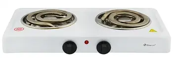 Настільна електроплита на дві конфорки Domotec MS-5532 Широкий тен Біла