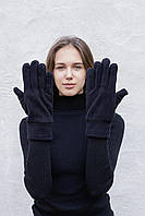 Флисовые перчатки женские Screen черные, сенсорные перчатки, зимние теплые перчатки VORT