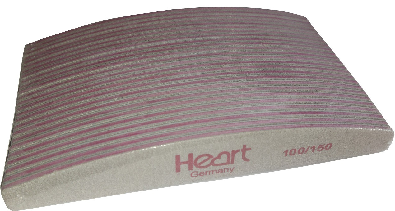 Пилка для нігтів HEART 100/150 Half півколо, купол, упаковка 25шт.