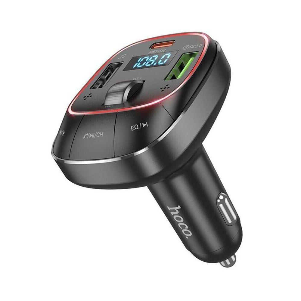 FM-трансмітер Hoco E76 Pole PD48W+QC3.0 car BT FM transmitter Колір Чорний 6942007600248