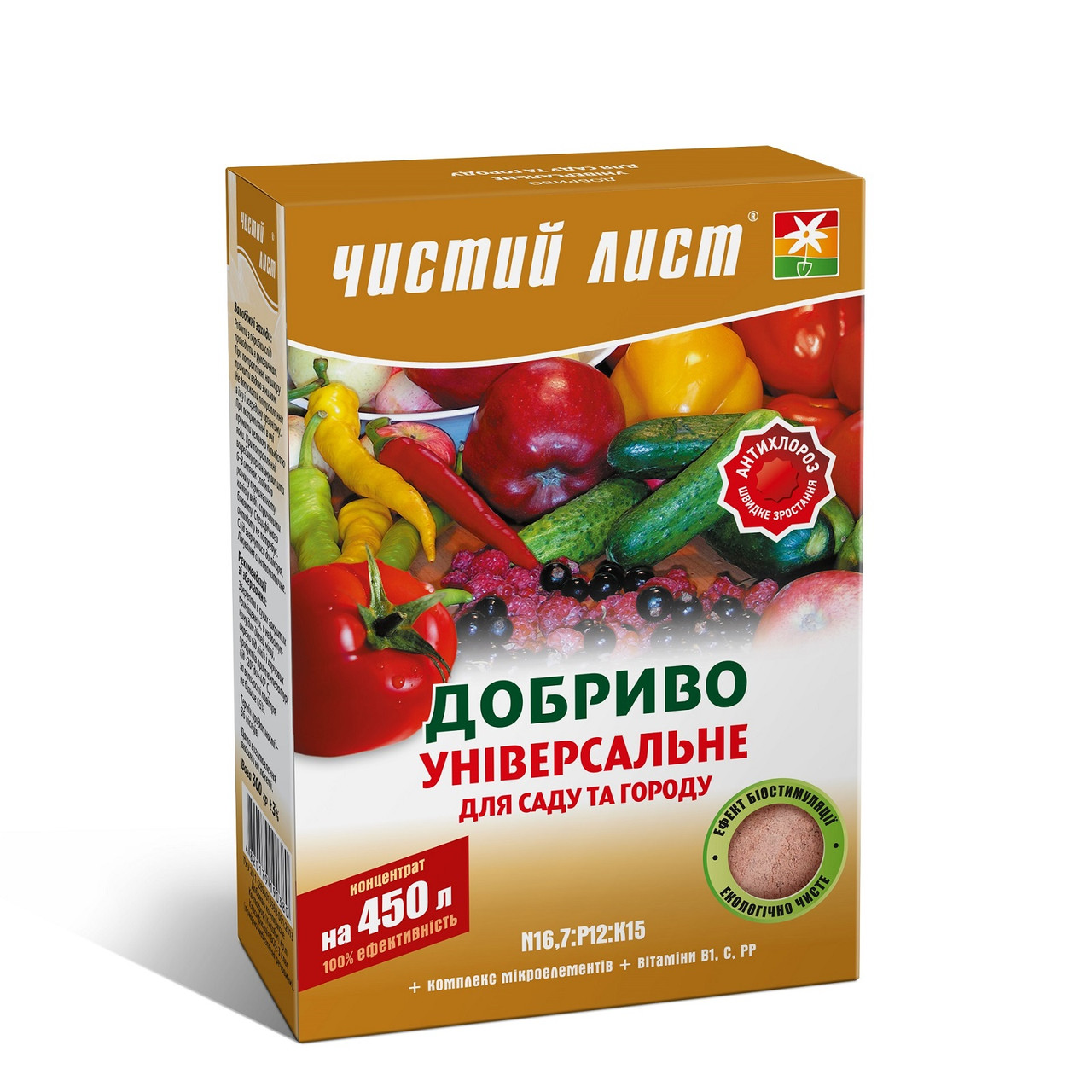 Добриво "Чистий Лист" для саду та городу, 300 г, фото 1