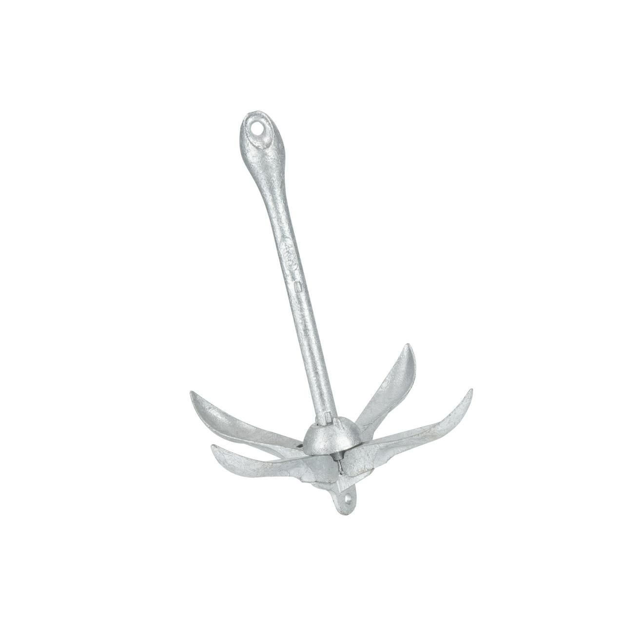 Якір складний тип А гальванізований 4 кг сталевий сріблястий для човна і катера, фото 1