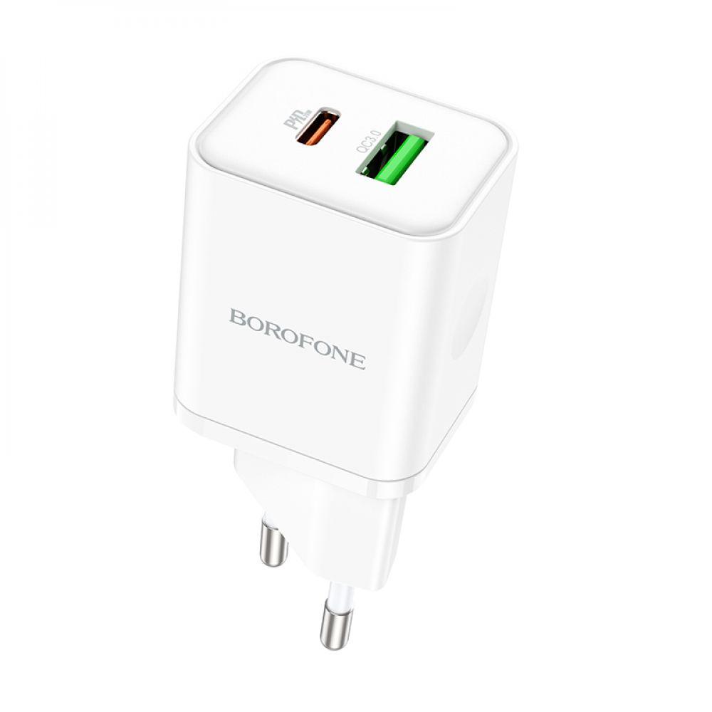 Мережевий Зарядний Пристрій Borofone BN7 PD20W+QC3.0 Колір Бiлий 6974443384321