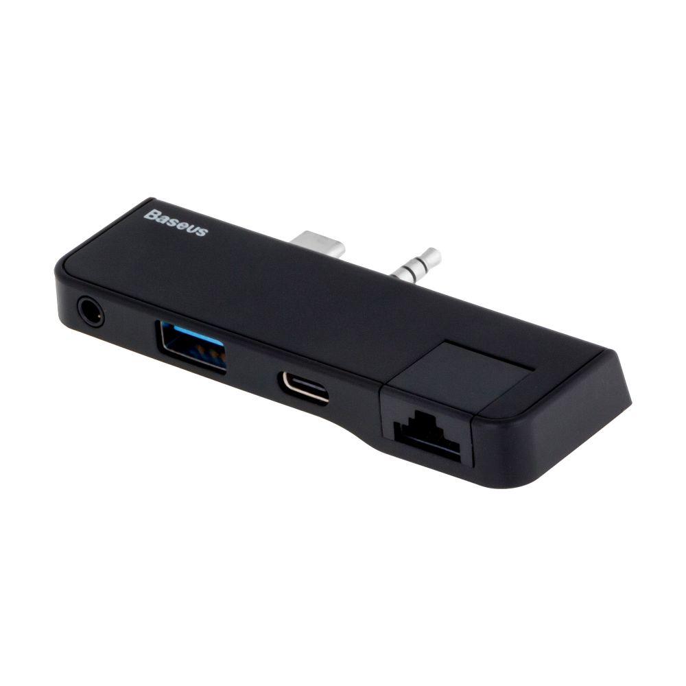 Хаб Baseus USB 3.0 / Type-C / RJ45 / AUX CAHUB-FG М'ята упаковка Колір Чорний, 01 2020000321743