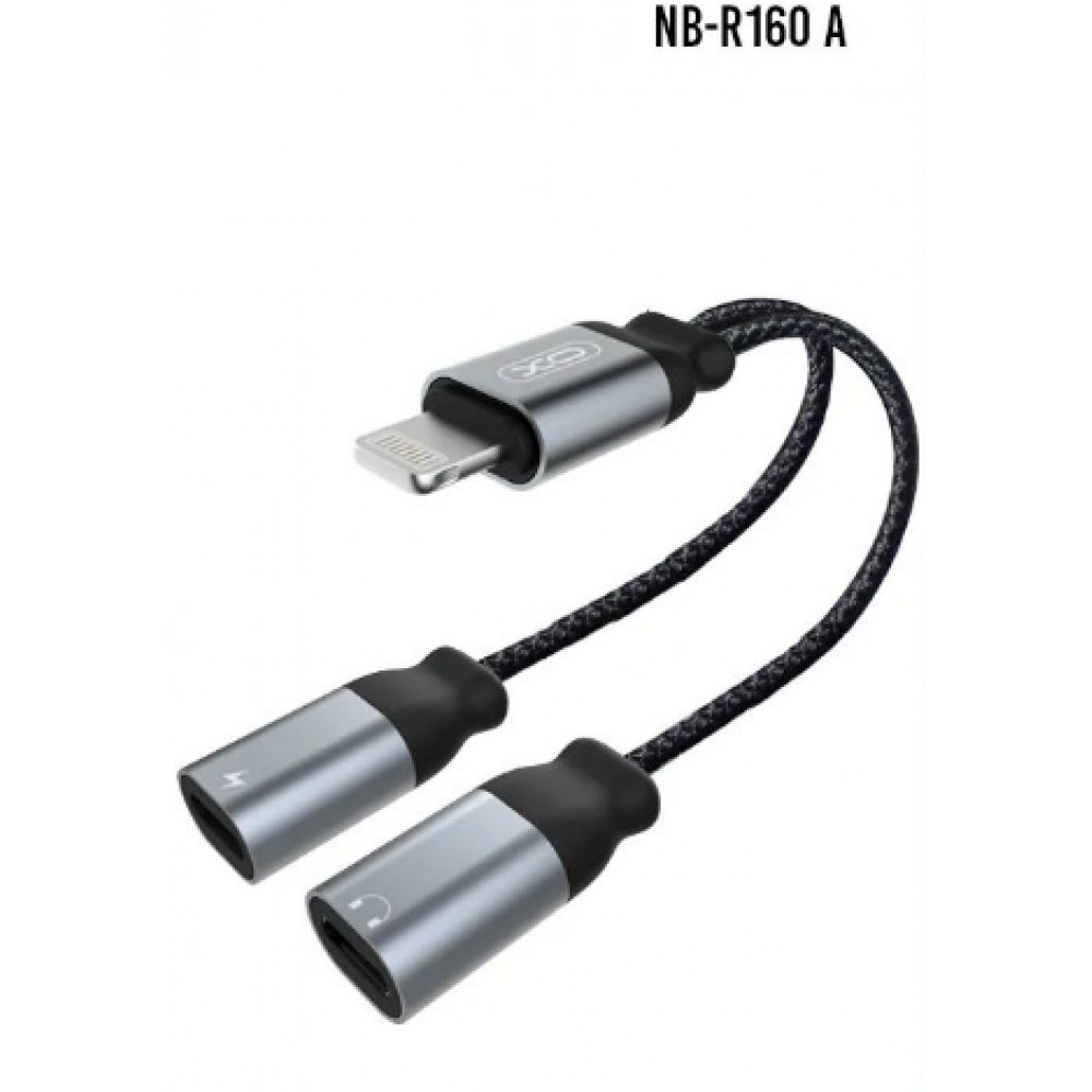 Перехідник XO NBR160A audio adaptor Lightning to double Lightning Колір Чорний 6920680872879