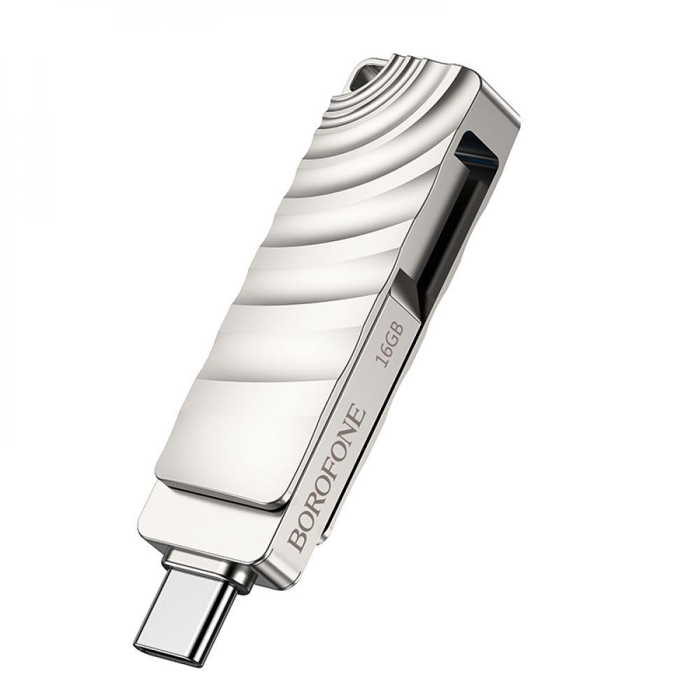 USB флеш-накопичувач Borofone BUD3 USB3.0 Type C 16GB Колір Сталевий 6931474738585