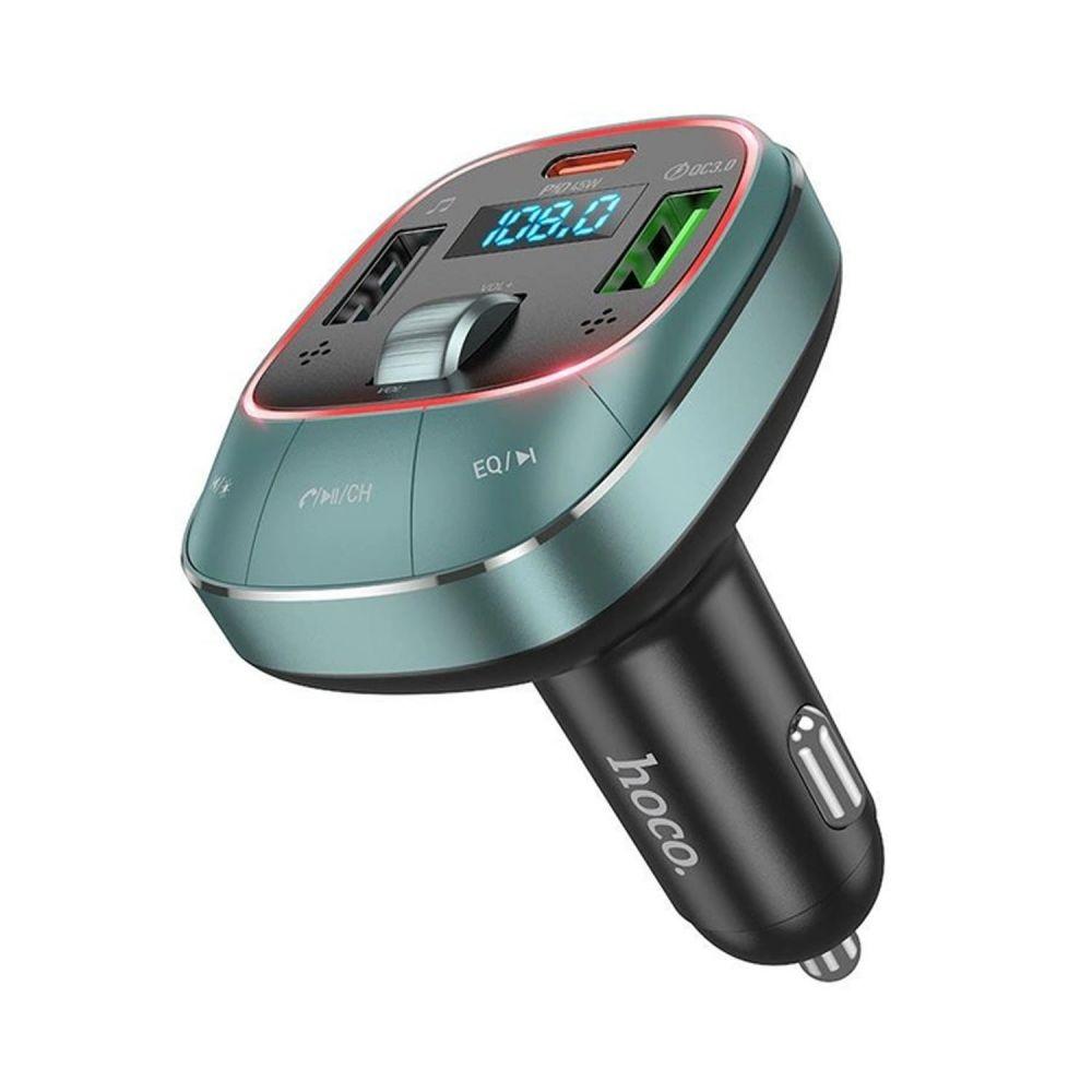 FM-трансмітер Hoco E76 Pole PD48W+QC3.0 car BT FM transmitter Колір Сiрий 6942007600255