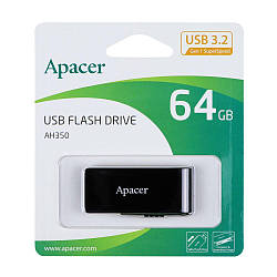 USB флеш-накопичувач 3.2 Apacer AH350 64Gb Колір Чорний 4712389897855
