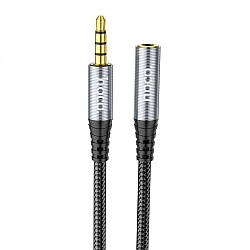 Кабель Aux Hoco UPA20 3.5 audio extension cable 2м Колір Cірий 6931474762160