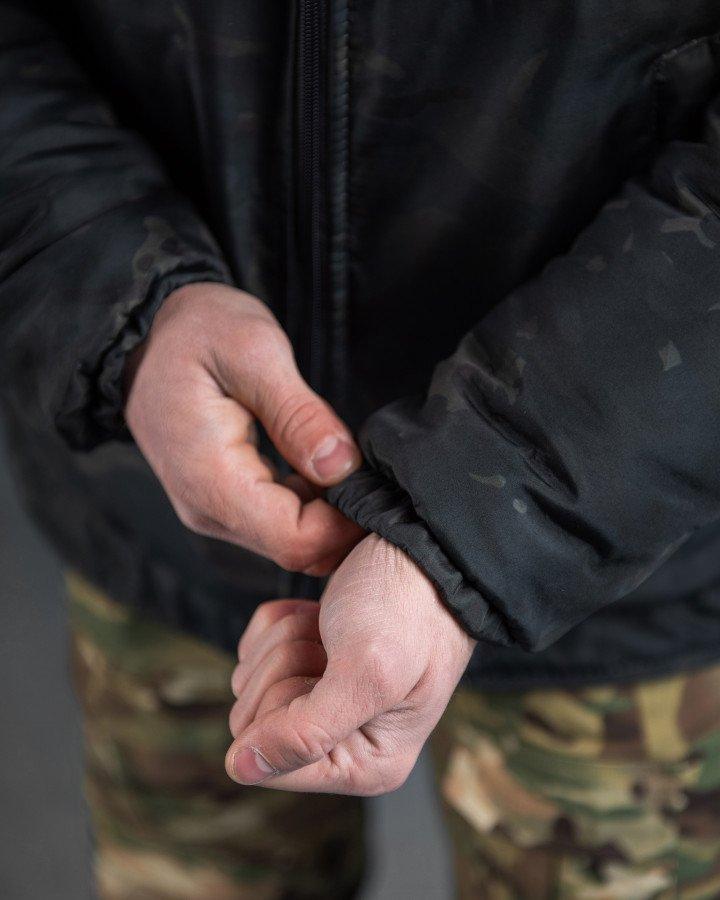 Военная куртка зимняя утепленная на силиконе, тактический бушлат с подкладкой OMNI-HEAT черный мультикам M - фото 5 - id-p2086685898