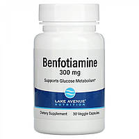Бенфотиамин 300 мг (Benfotiamine) Lake Avenue Nutrition 30 растительных капсул