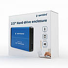 Зовнішня кишеня Gembird для підключення SATA HDD 2.5", USB 3.0, Blue (EE2-U3S-2-B), фото 6