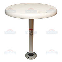 Комплект стол круглый для лодки и катера диаметр 68см основание алюминий с замком 1690102