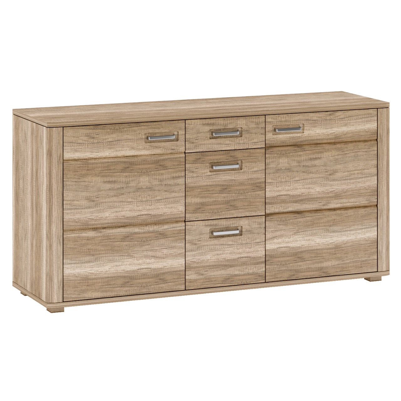 Сучасний довгий 160 см комод тумба під телевізор з шухлядами та полицями у вітальню, зал Sales T01 Blonski, фото 1