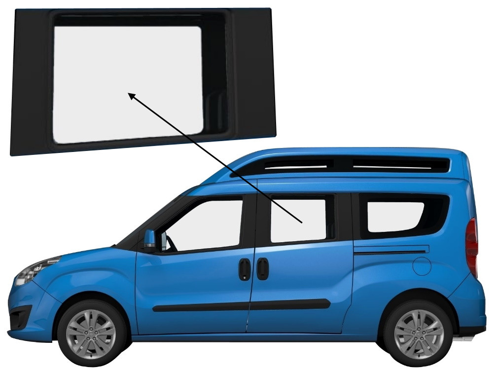 Бічне скло Opel Combo D 2011-2018 салону переднє ліве, фото 1