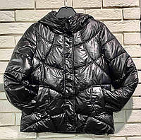 Куртка демісезонна стьобана для дівчинки підлітка чорна