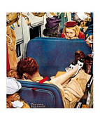 Открытка Little Girl Observing Lovers on a Train, 1944. Norman Rockwell