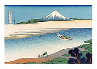 Открытка The Tama River in Musashi Province (Bushū Tamagawa), c. 1830-1831. Katsushika Hokusai
