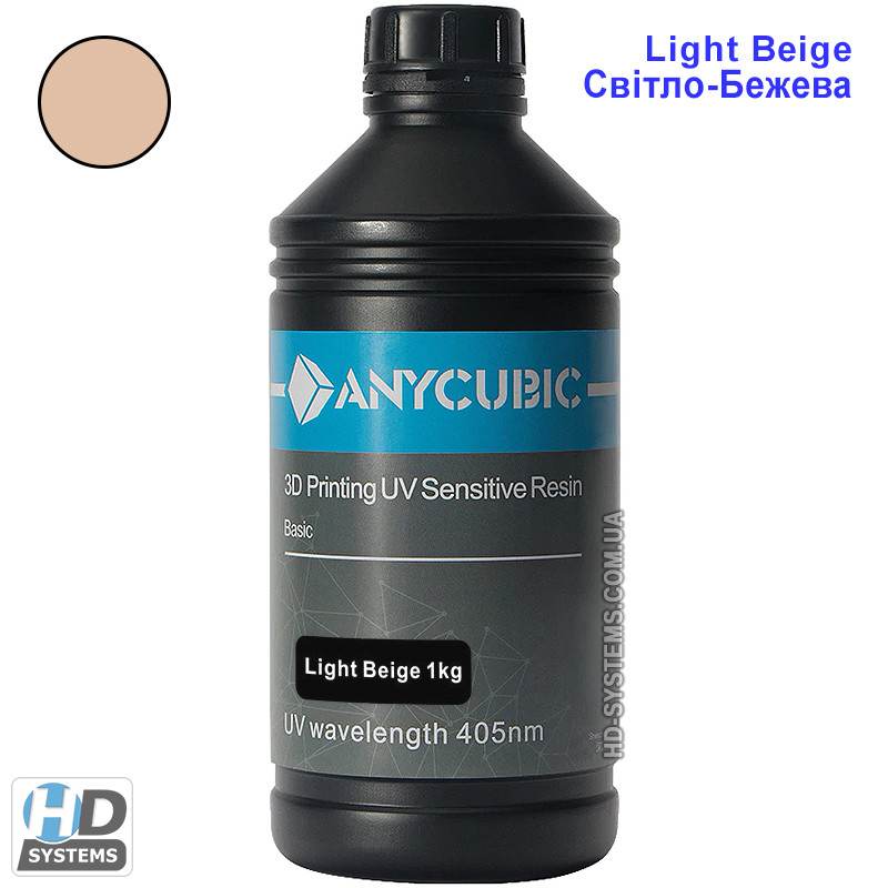 Anycubic Basic UV Resin (Light Beige / Skin 1L) (SPTLB) Светло-Бежевая (Фотополимерная Смола) - фото 1 - id-p2086751882