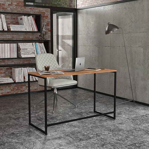 Письменный стол с металлическим каркасом цвет Дуб крафт золотой, цена ...