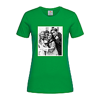 Зеленая женская футболка С принтом Gossip girl (13-19-1-зелений)
