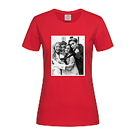 Красная женская футболка С принтом Gossip girl (13-19-1-червоний)