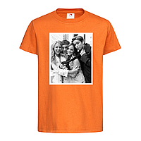 Оранжевая детская футболка С принтом Gossip girl (13-19-1-помаранчевий)