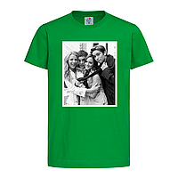 Зеленая детская футболка С принтом Gossip girl (13-19-1-зелений)
