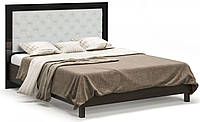 Двуспальная Кровать с мягким быльцем Ева 160х200 ламели Венге темный Мебель Сервис
