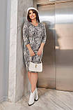 Красивое трикотажное прямое платье больших размеров с принтом (р.52-58). Арт-2529/17, фото 6